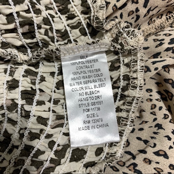 NWT GLAM Leopard Smocked Ruffle Mini Skirt Zoey Clair Large - Picture 13 of 16